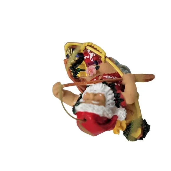 Hawaiian Santa Claus Rowing Canoe Christmas Ornament Festive Tree Décor Hand-Pai - Picture 11 of 15